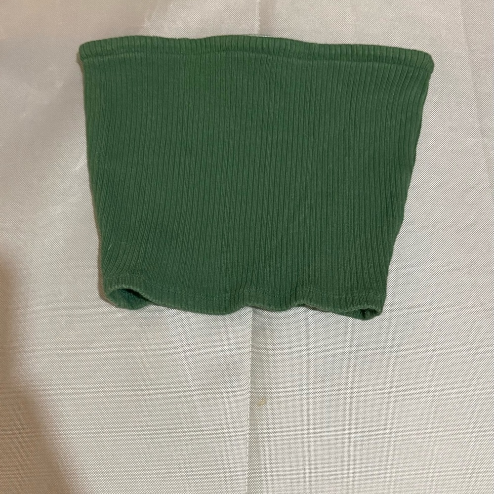 Urban Outfitters Green Ribbed Crop Top